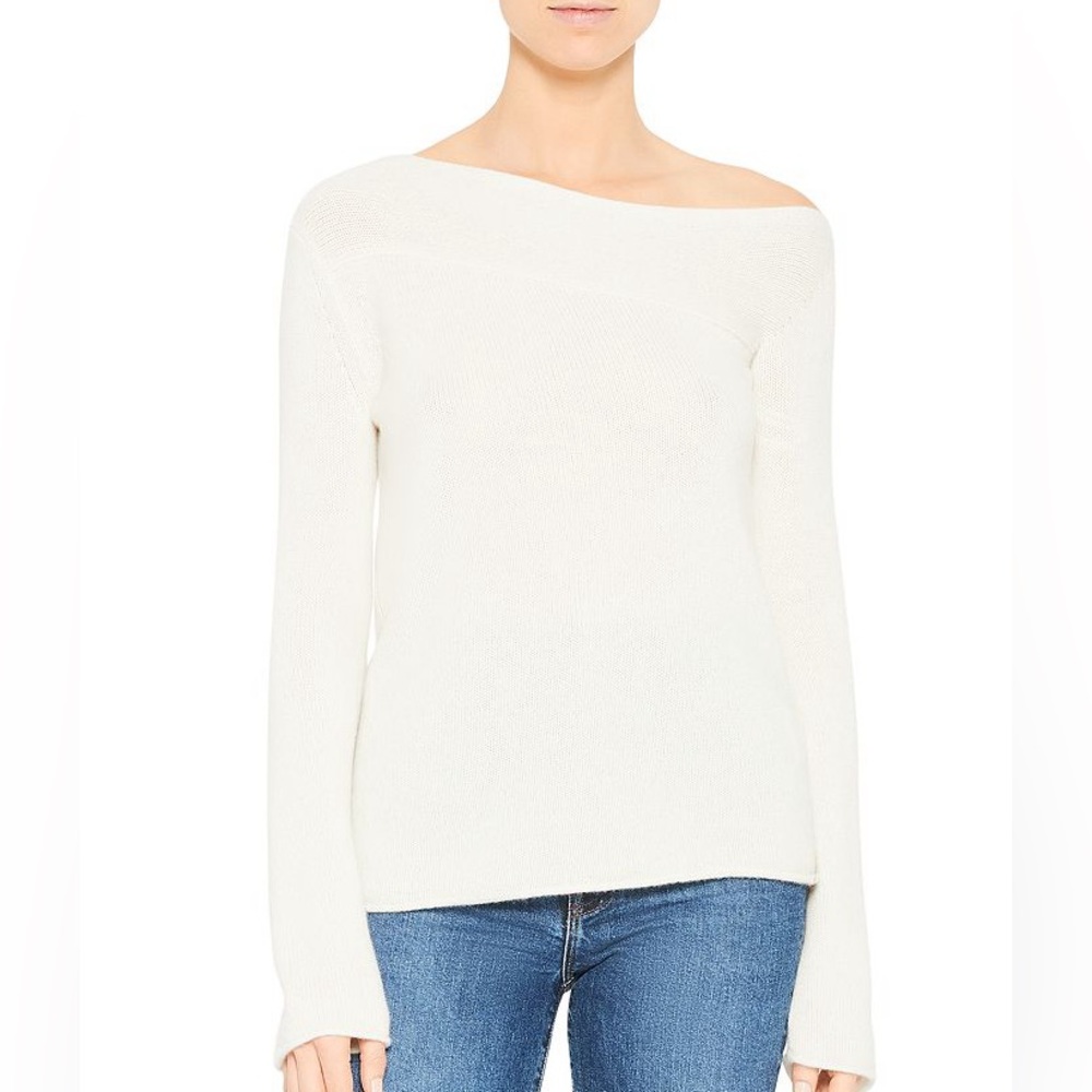 Theory Asymmetric Cashmere Sweater in Ivory. Size Small. Great condition.